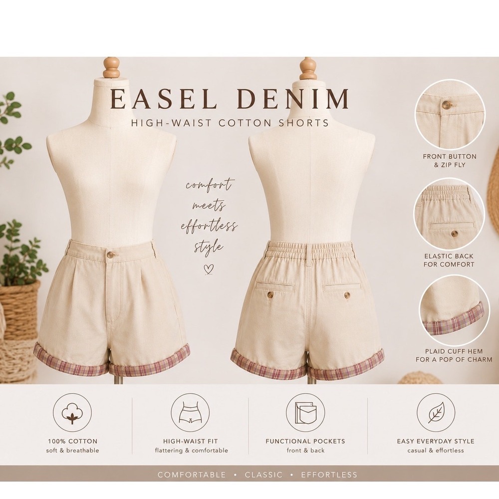 Easel Grey High-waist shorts - Picture 3 of 5